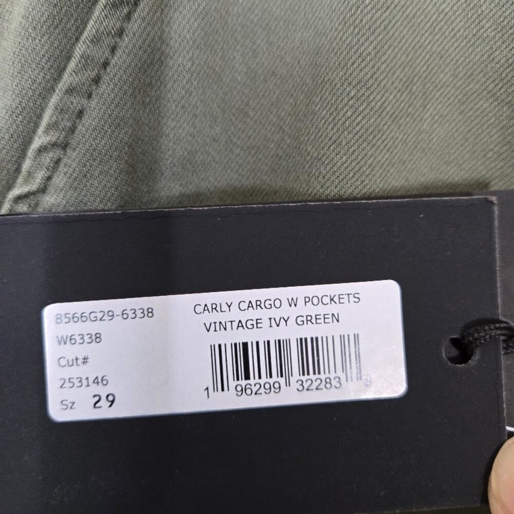 PAIGE Carly Wide Leg Cargo women's jeans in Vintage Ivy Green Size 29 NEW - Picture 10 of 11